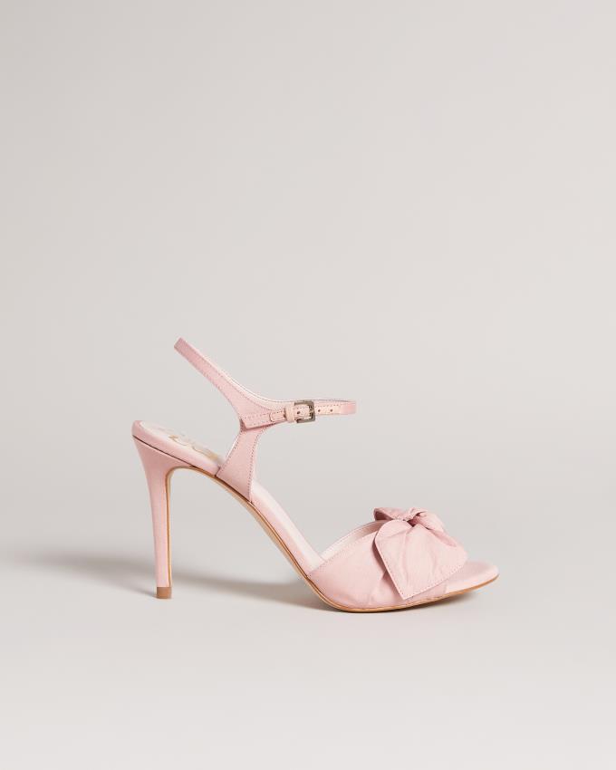 Sandale Ted Baker Moire Satin Bow Heeled Rose Femme | LNS-87382236